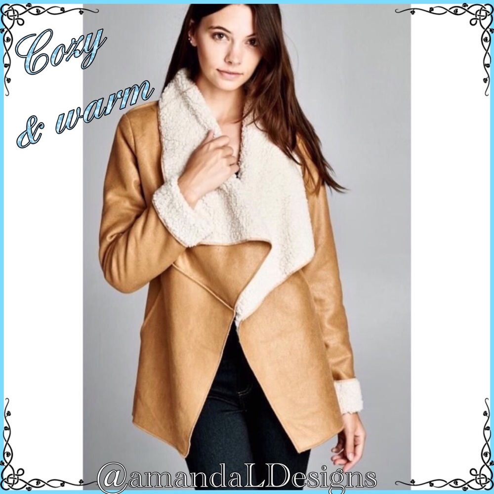 🆕JUST IN! FAUX SUEDE SHEARLING WRAP COAT 🍂